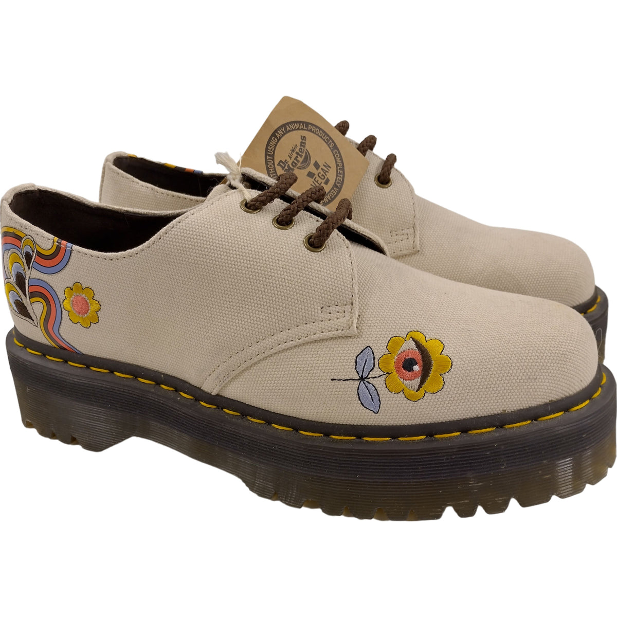 1461 Quad Retro Ray Canvas Vegan Platform Shoes | Shop from Crisis