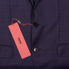 Hugo Blue Checked Suit Jacket