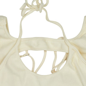 SRVC Cream Ribbed Tank Top