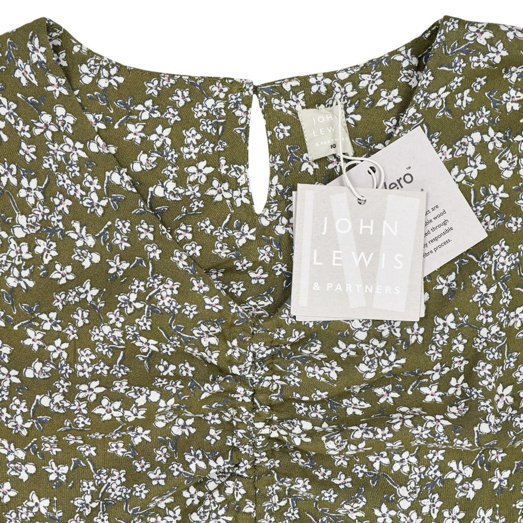 John Lewis Green Floral Blouse