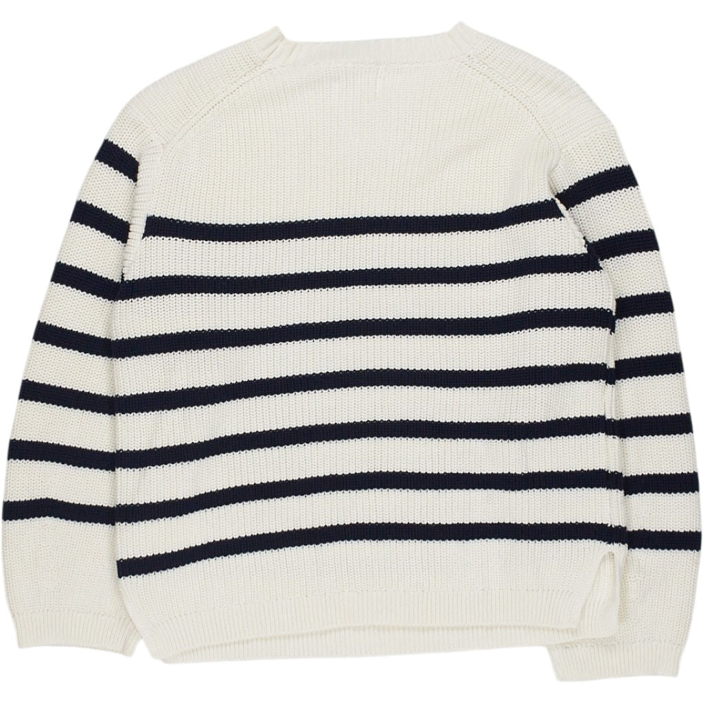 Hush Off White Navy Kairi Striped Knitted Jumper