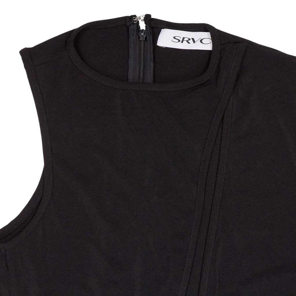 SRVC Black One-Shoulder Maxi Dress