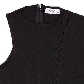 SRVC Black One-Shoulder Maxi Dress