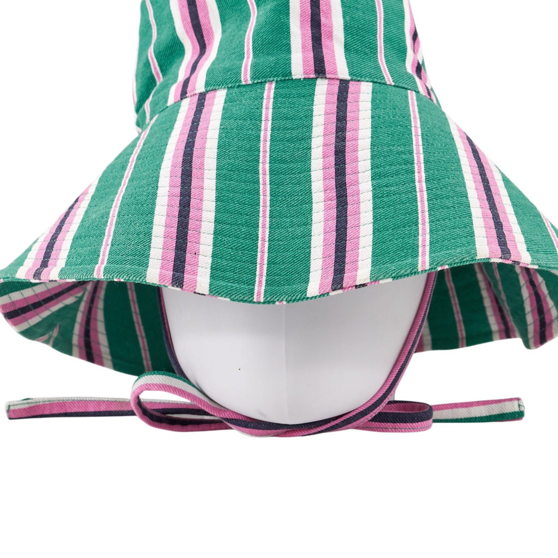 Striped Green Pink Bucket Hat