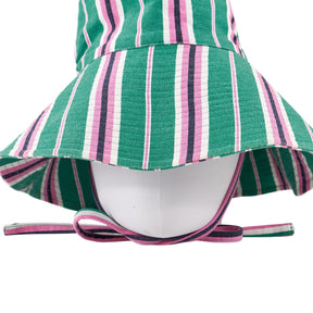Striped Green Pink Bucket Hat