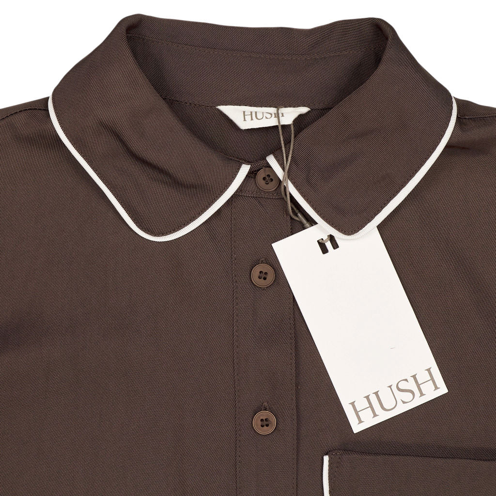 Hush Coffee Brown Kinsey Piping Shirt