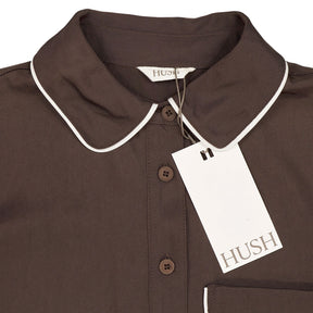 Hush Coffee Brown Kinsey Piping Shirt