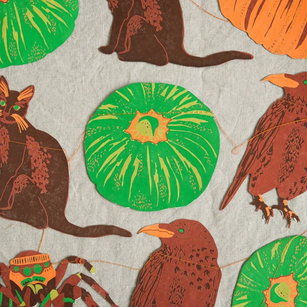 Halloween Pumpkin Sewn Garland