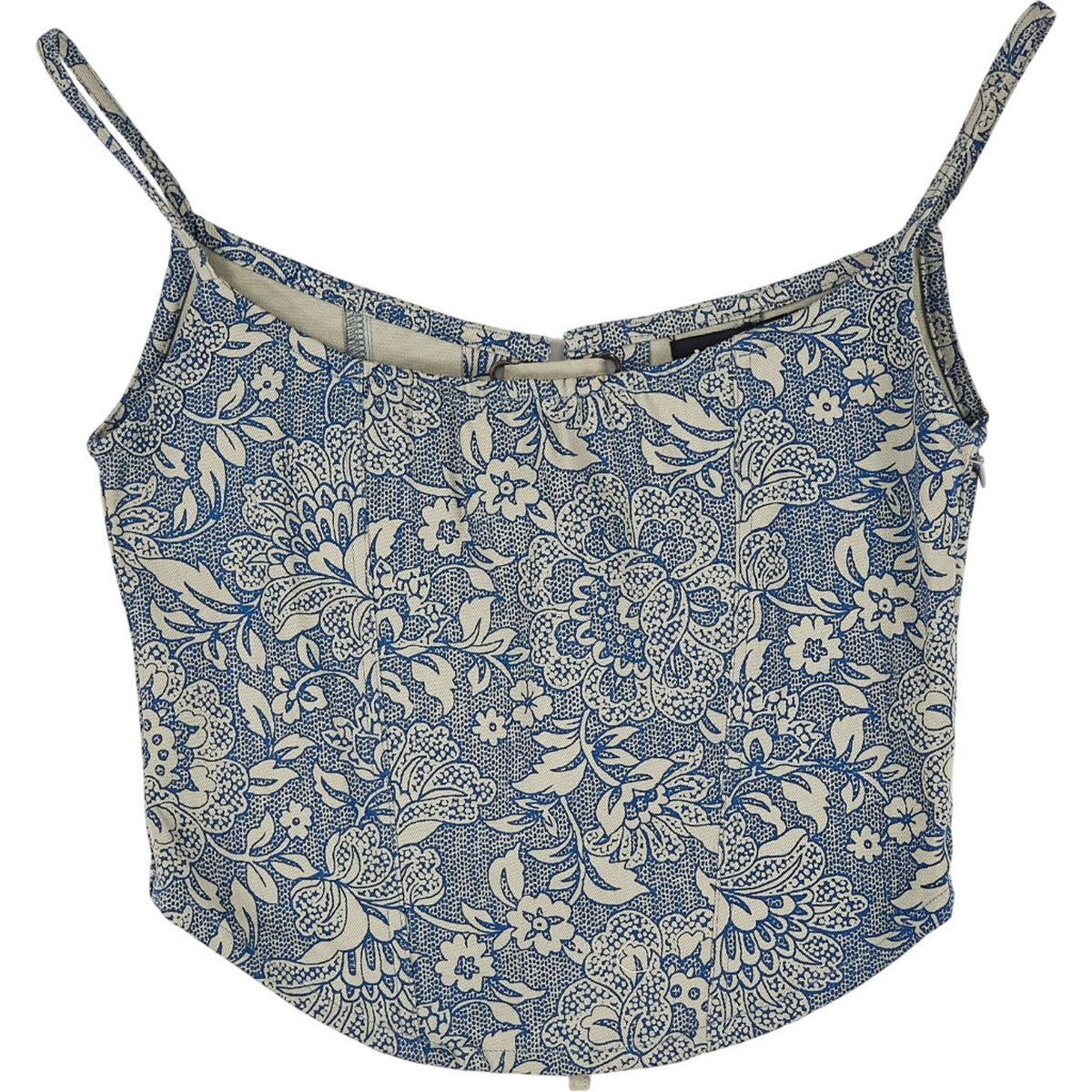 Motel Blue Ornate Print Jatemi Corset Top