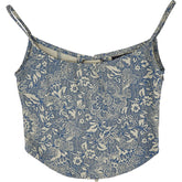 Motel Blue Ornate Print Jatemi Corset Top