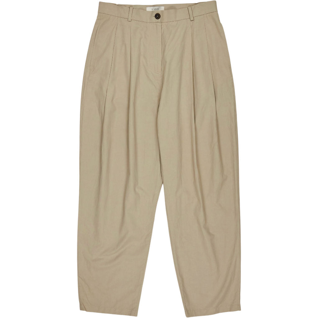 Studio Nicholson Dark Stone Double Pleat Trousers