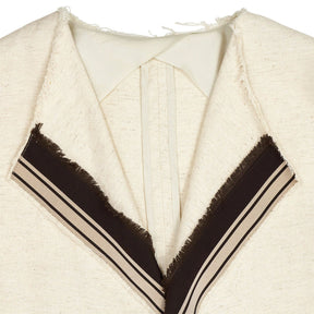 Pinko Cream Linen-Blend Belted Coat