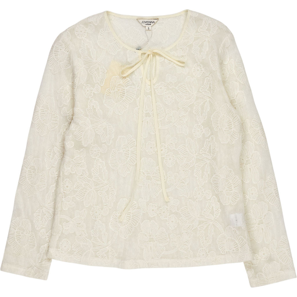 Jovonna Cream Floral Lace Top