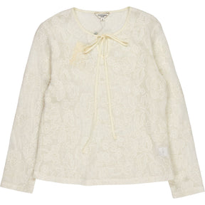 Jovonna Cream Floral Lace Top
