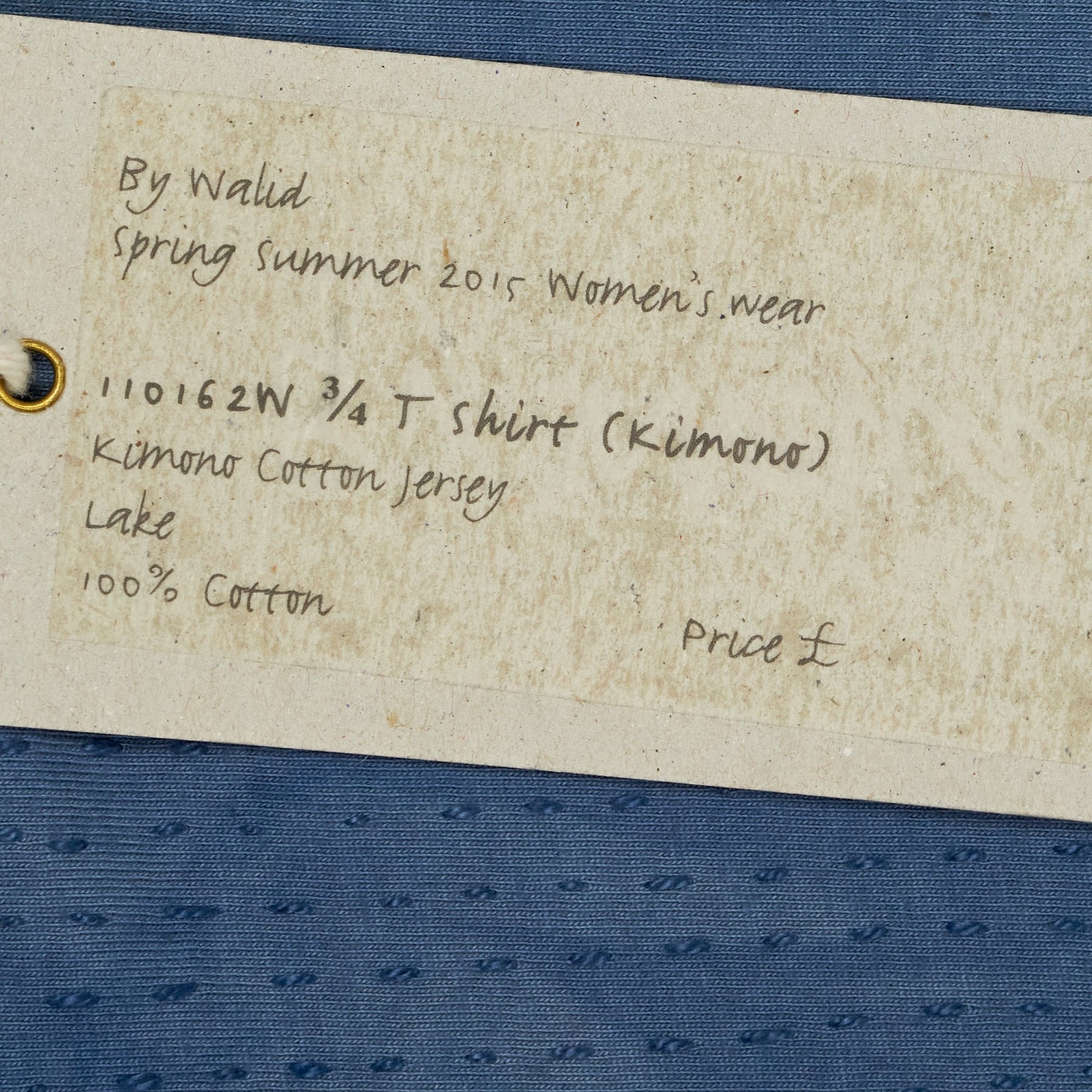 By Walid Blue Cotton Jersey Top