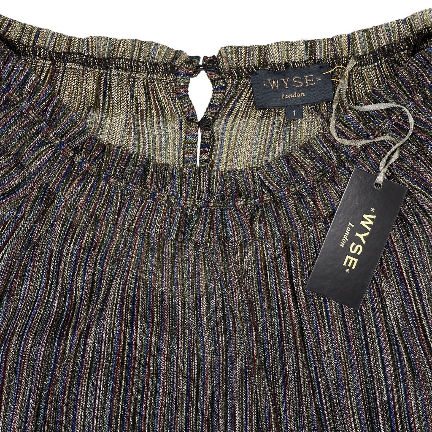 WYSE Multicolour Roxy Disco Ruffle Sleeve Top