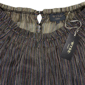 WYSE Multicolour Roxy Disco Ruffle Sleeve Top