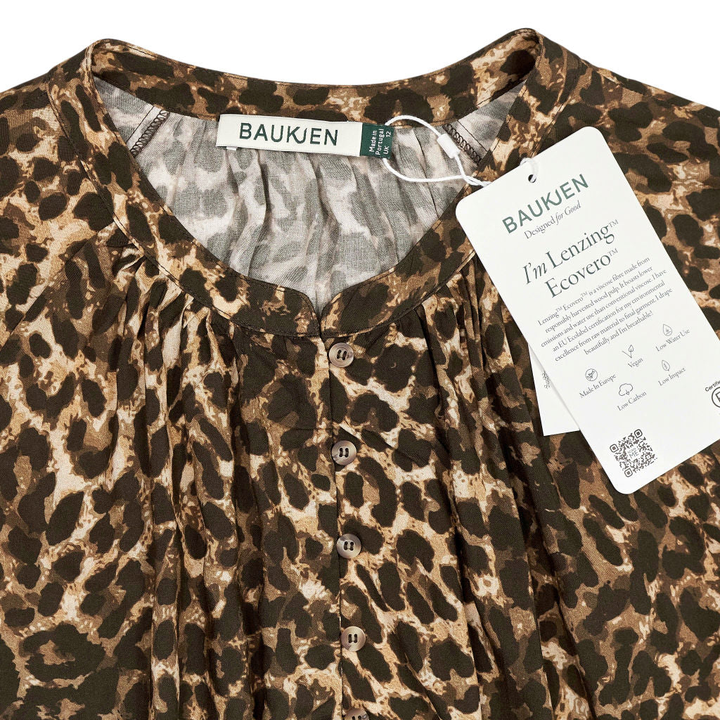 Baukjen Brown Leopard Print Claudia Blouse