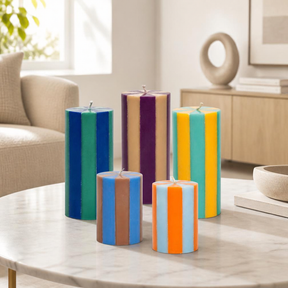 YOD & Co Stripe Pillar Candle - large