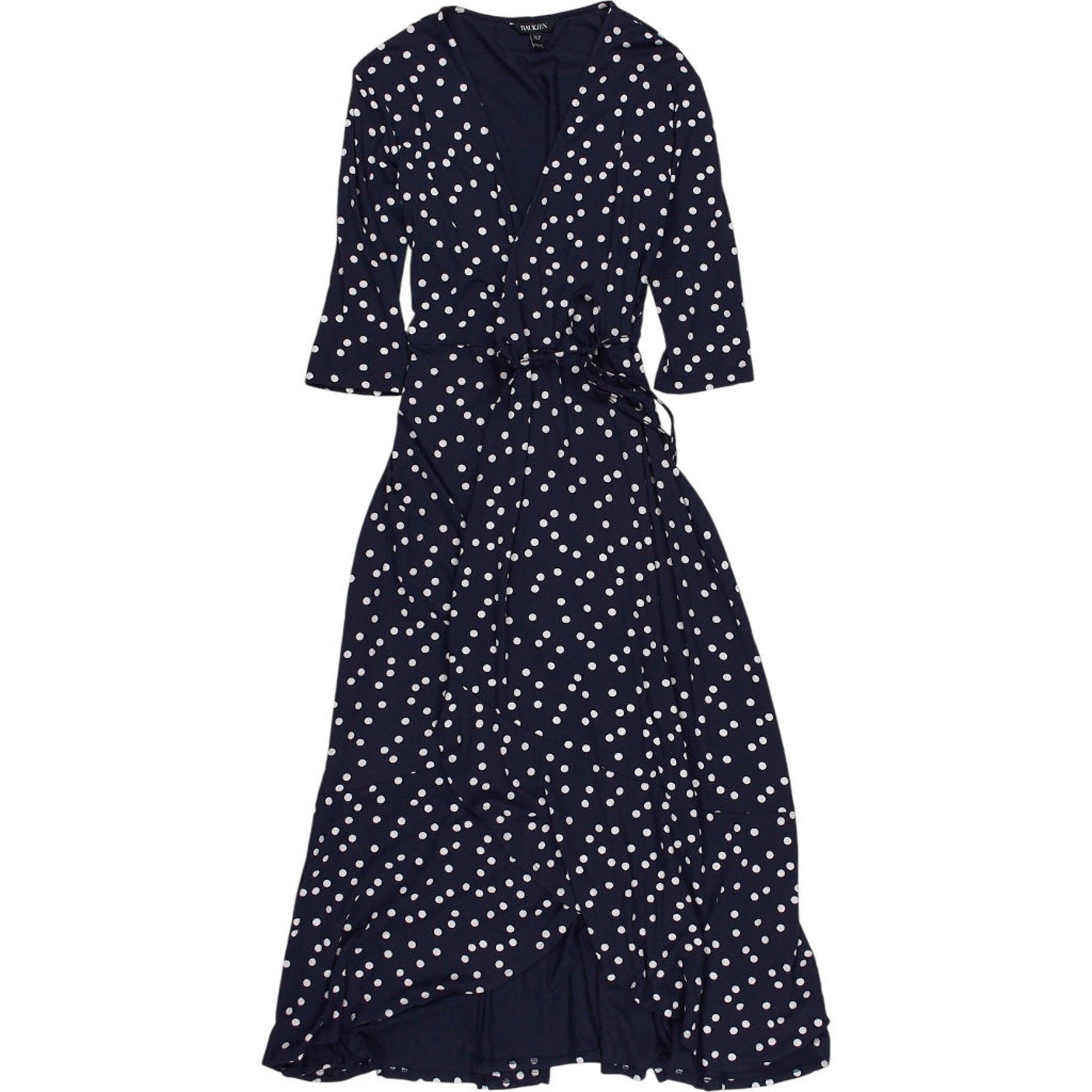 Baukjen Navy Polka Dot Wrap Dress
