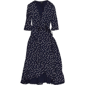 Baukjen Navy Polka Dot Wrap Dress
