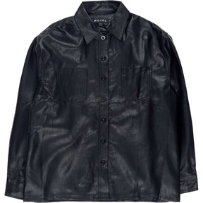 Motel Black PU Lumberjack Shirt