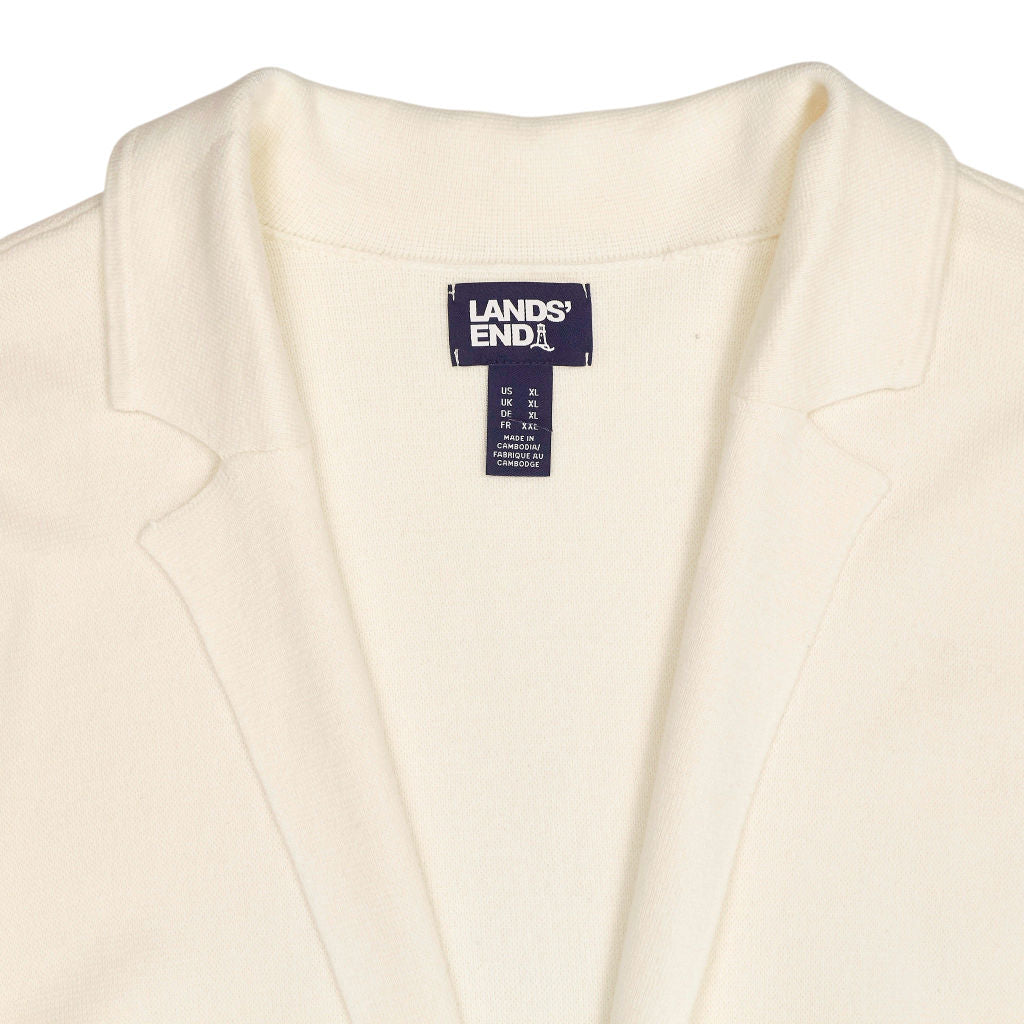 Lands' End Cream Cotton Blazer Jacket