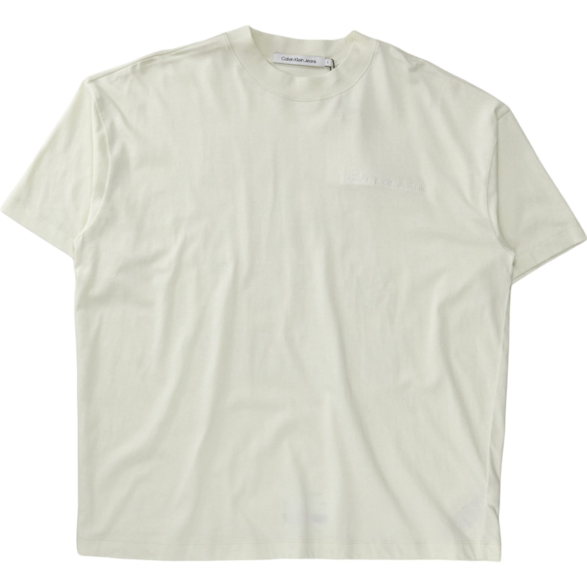 Calvin Klein Jeans Cream Cotton Embroidered T-Shirt