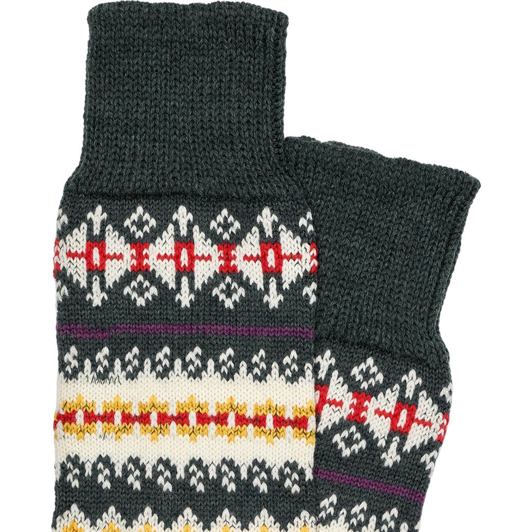 Drakes Multicoloured Green Patterned Socks