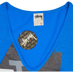 Stussy Blue V-Neck T-Shirt