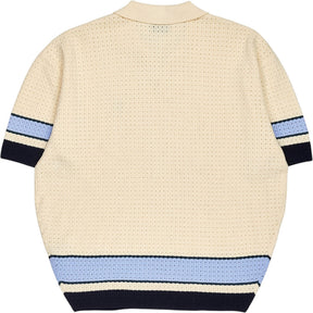 Lyle & Scott Cream Knit Polo Shirt