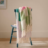 'JOY' Checked Tasselled Throw