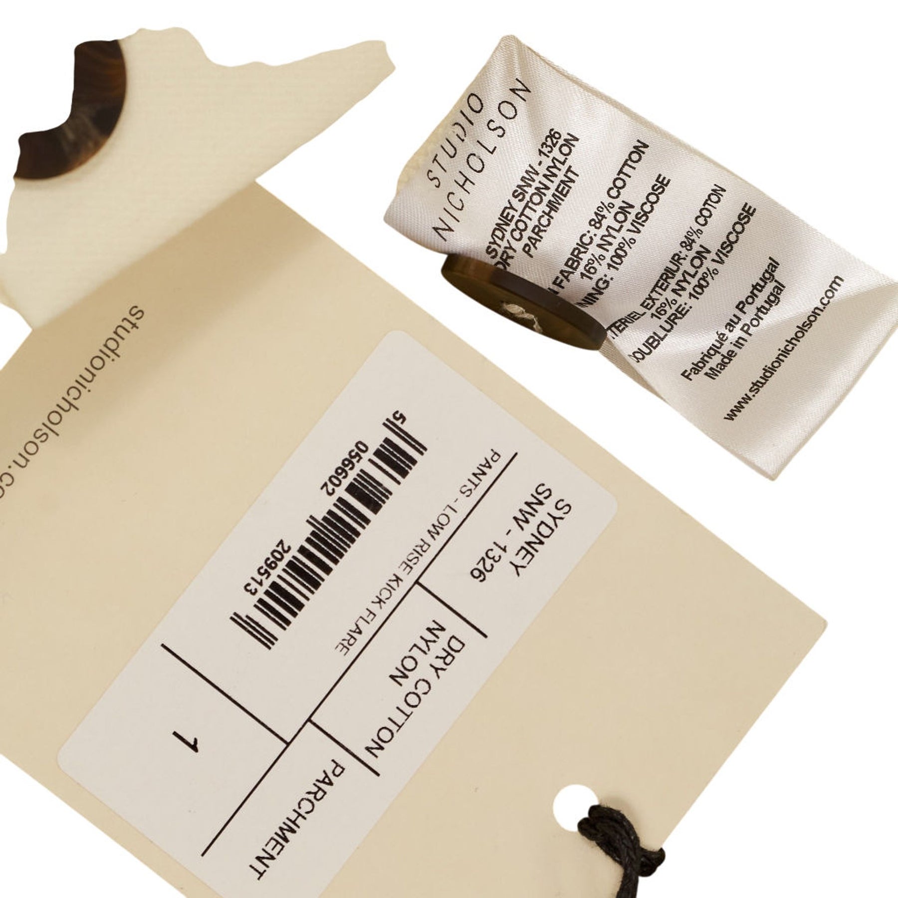 Studio Nicholson Cream Linen Low Rise Flare Trousers