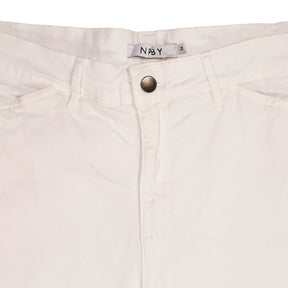 NRBY White Wide-Leg Cropped Trousers