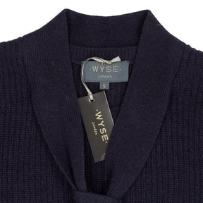 WYSE  Midnight Petra Merino Tie Neck Jumper