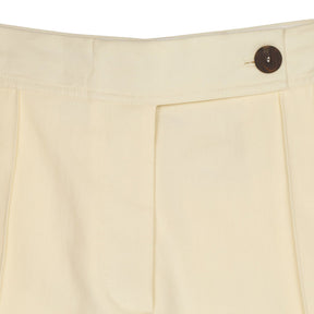Studio Nicholson Cream Linen Low Rise Flare Trousers
