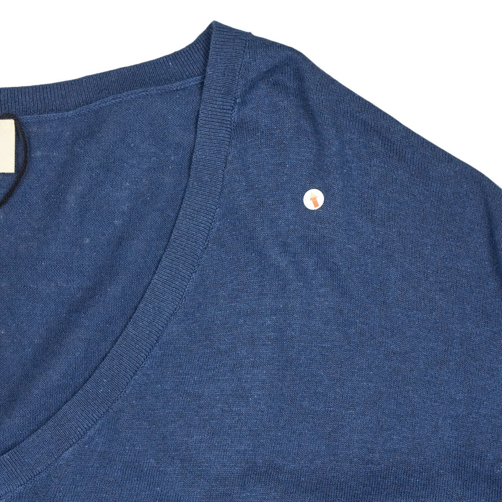 Hush Inky Blue Lowenna Linen Blend Jumper
