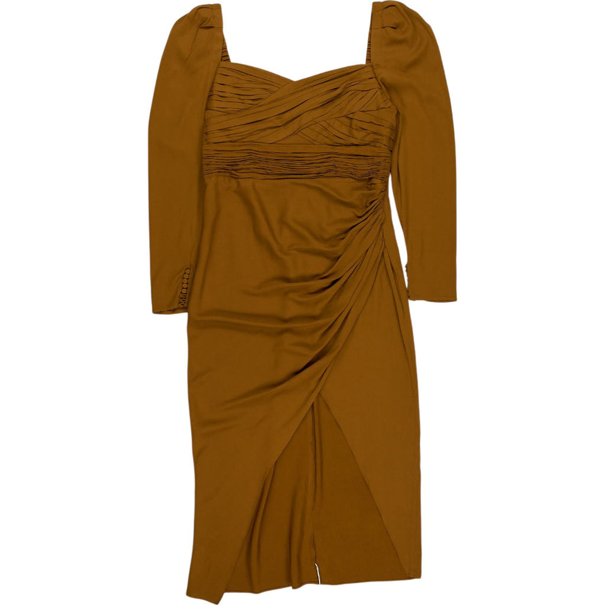 Self-Portrait Brown Ruched Dress