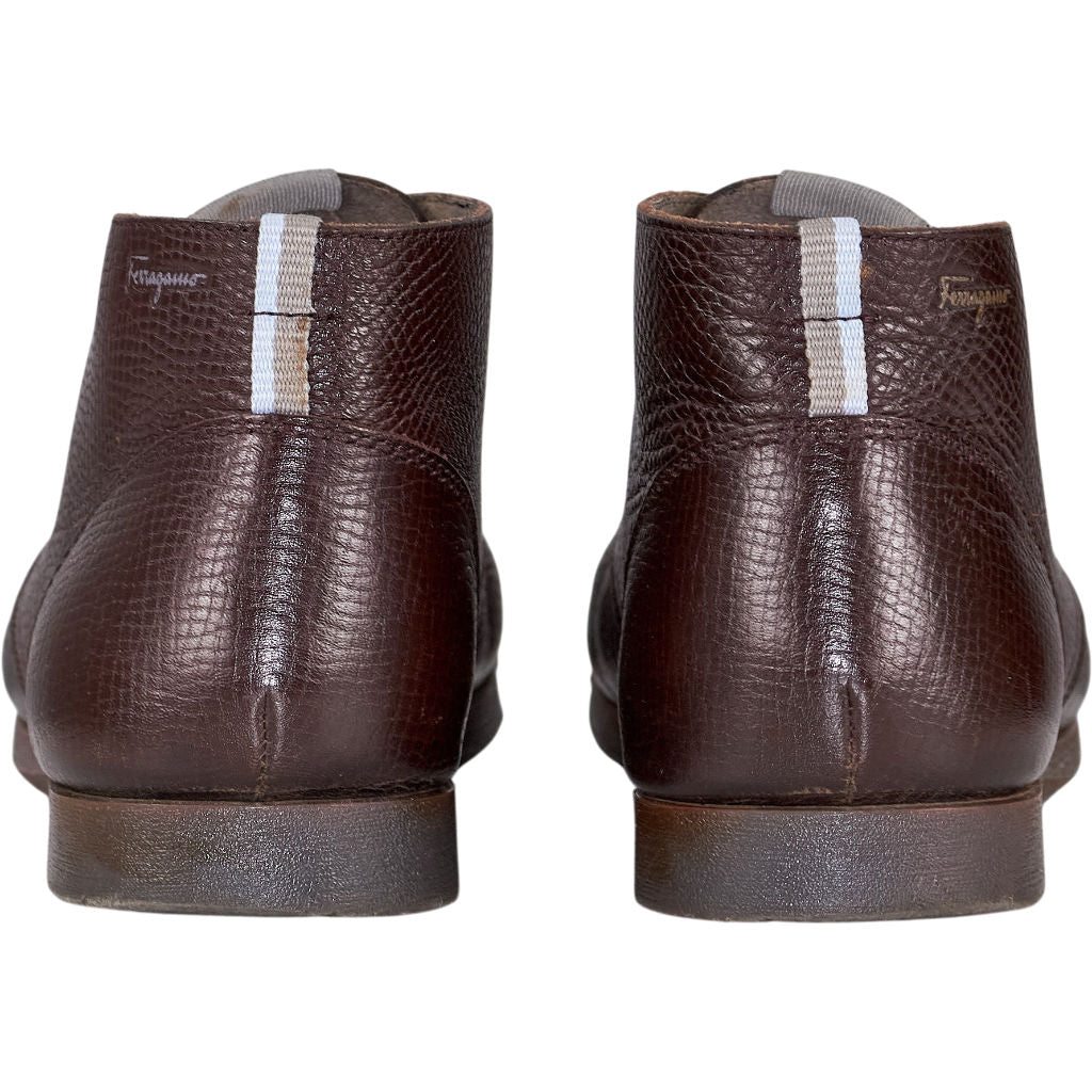 Ferragamo Brown Leather Chukka Boots
