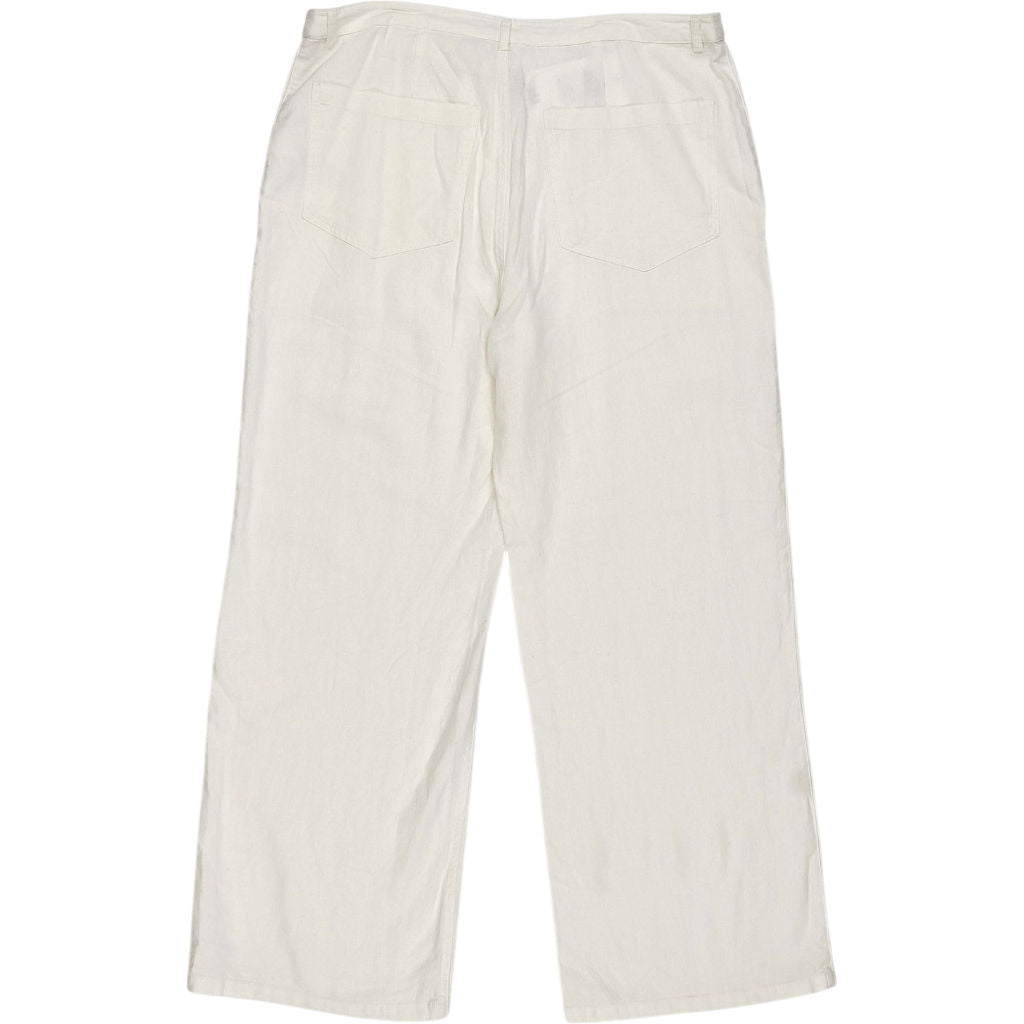 Hush White Raye Linen Straight Leg Trousers