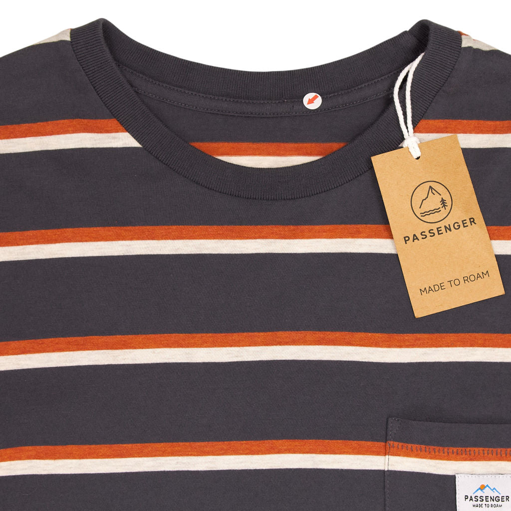 Passenger Ebony Orange Stripe T-Shirt