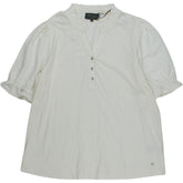 Wyse Cream Ruffle Sleeve Top