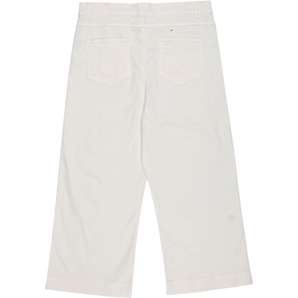NRBY White Wide-Leg Cropped Trousers