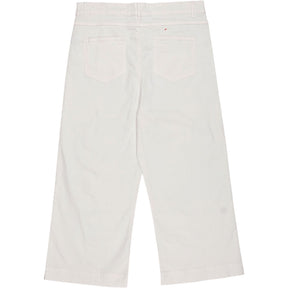 NRBY White Wide-Leg Cropped Trousers