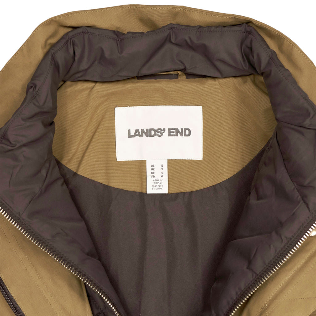 Lands' End Brown Hooded Rain Coat