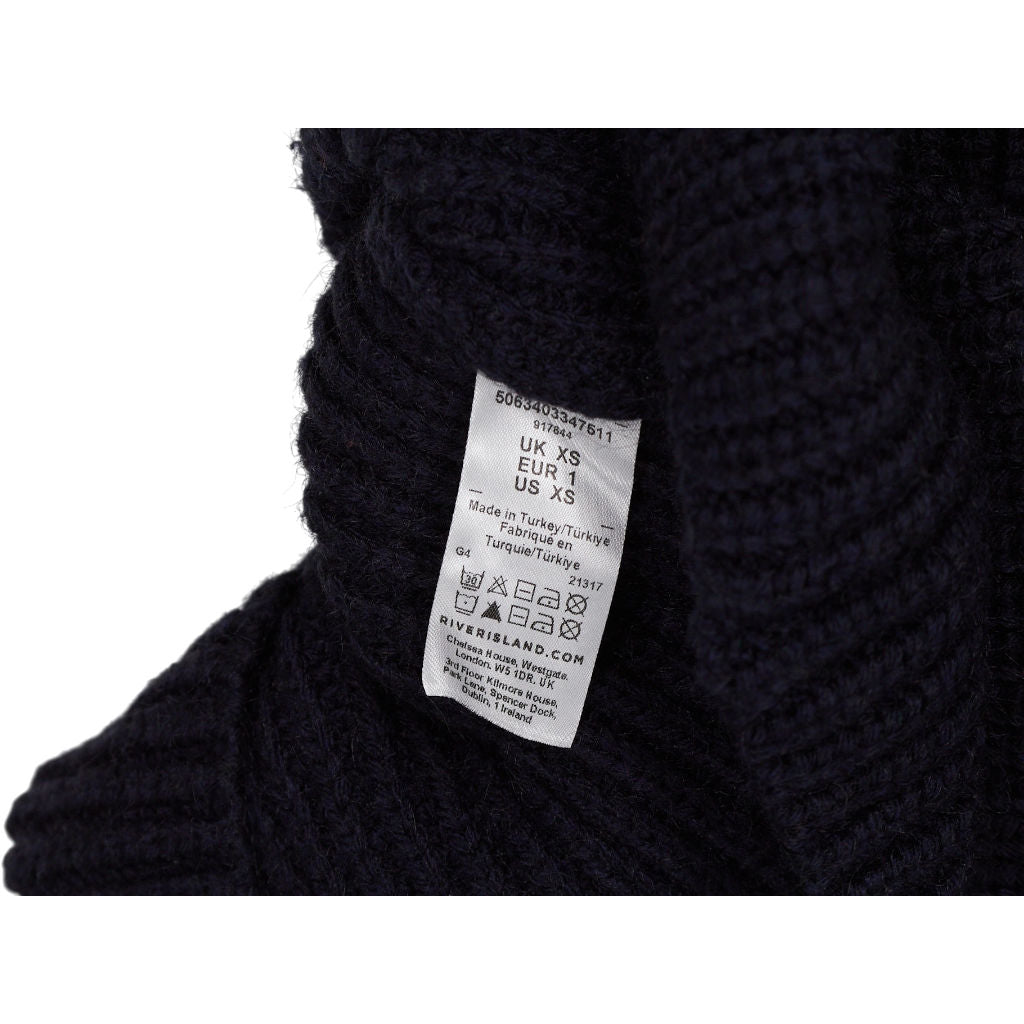 River Island Navy Double Breasted Cardigan