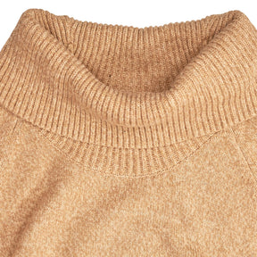 Lands' End Tan Wool Blend Roll Neck Jumper Dress