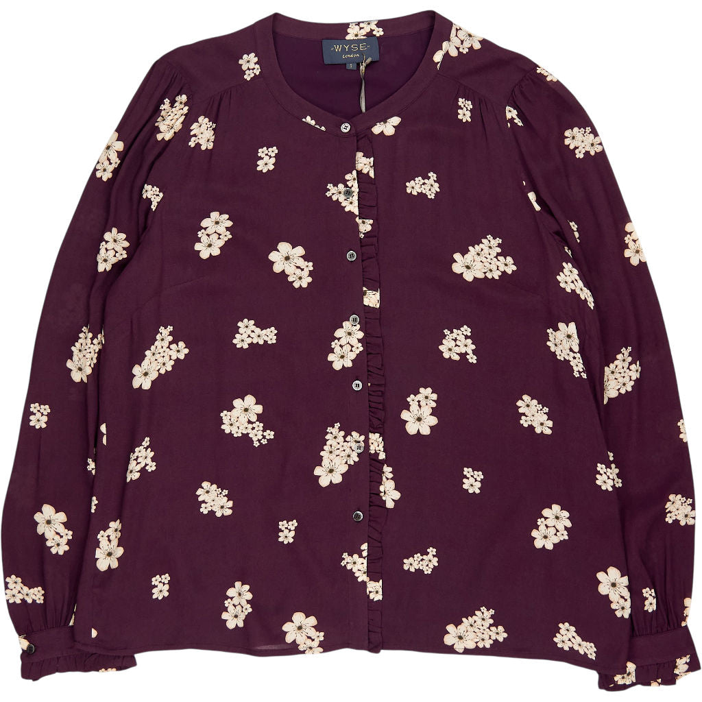 WYSE Deep Plum Nora Blouse
