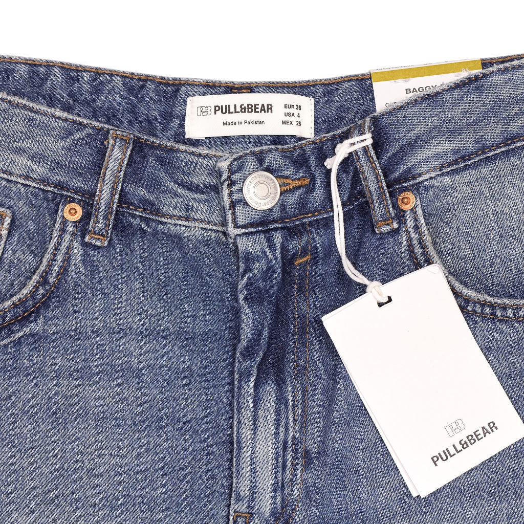 Pull & Bear Blue Denim Baggy Shorts