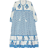 Pink City Prints Blue White Floral Dress